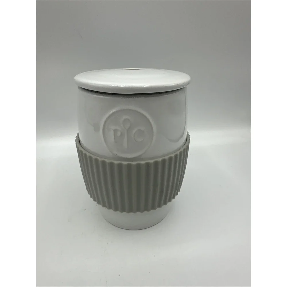 Pampered Chef Microwave Ceramic Egg Oatmeal Cooker Silicone Sleeve 18C
